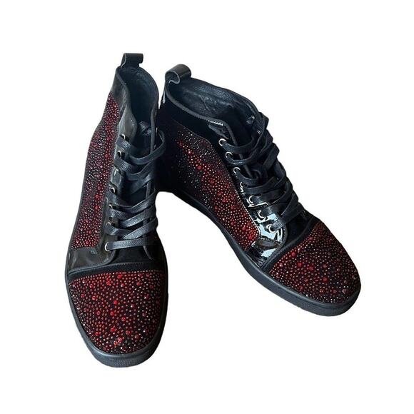 Barabas Men's wild Glittery Red and black high tops size 11 - Picture 1 of 6